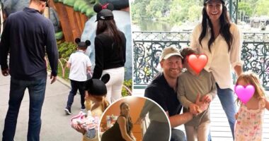 Prince Harry, Meghan Markle enjoy Disneyland with their kids