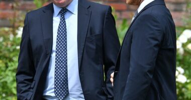 It is understood Prince Harry (right) discussed changing his family name with Earl Spencer (left)