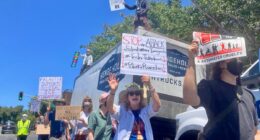 Protesters blockade Palantir’s offices calling for an end to ‘totalitarian police surveillance’ as tech company aids ICE deportations
