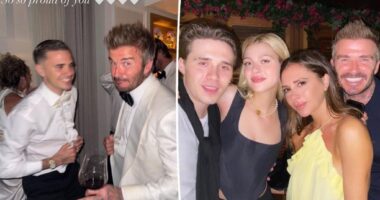 'Proud' Romeo Beckham gushes over dad David's knighthood as rift with brother Brooklyn continues