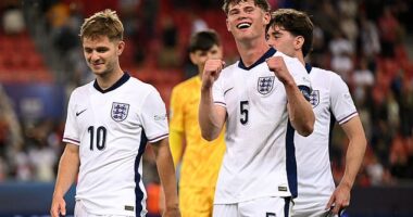 England Under-21's centre back Charlie Cresswell (middle) is the vocal leader of this squad