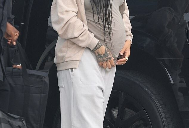 Rihanna put comfort first as she landed at LAX Airport on Tuesday.