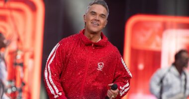 Robbie Williams has taken a playful swipe at Beyonce as the two both played concerts in London over the weekend