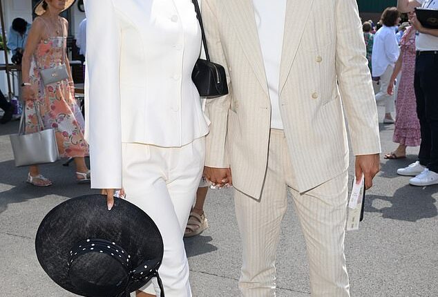 The stars were all out in London's heatwave on Monday to attend the first day of sun-soaked Wimbledon (Rochelle and Marvin Humes pictured)
