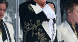 Rod Stewart makes his own political statement at Glasto after backing Reform as he is joined by rock legends - amid fury at Bob Vylan's 'appalling' anti-Israel chant  