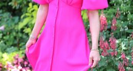 Hot pink! Racegoers such as TV presenter Rosie Turner (pictured) look stylish in fuchsia dresses