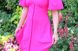 Hot pink! Racegoers such as TV presenter Rosie Turner (pictured) look stylish in fuchsia dresses