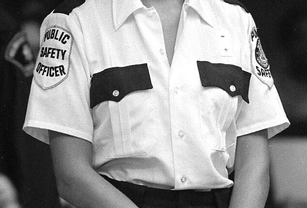 Blonde, attractive, a former Playboy bunny and the height of a runway model at 5'10 - Lawrencia 'Bambi' Bembenek commanded every room she walked into with her good looks. Pictured while working as a security guard in 2981