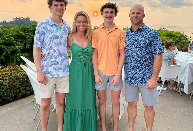 Miller Gardner (second right) passed away on a family vacation in March at the age of 14