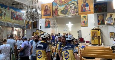 The bomber opened fire as people were praying inside Mar Elias Church, in the Dweila neighbourhood of Damascus, before detonating his vest