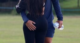 TOWIE 's Jordan Brook, 30, and girlfriend Sophie Kasaei, 35, packed on the PDA during a game of rounders while filming of the ITV show in Essex on Sunday