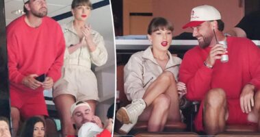 Taylor Swift, Travis Kelce sport cutely coordinated sweatsuits on NHL date night