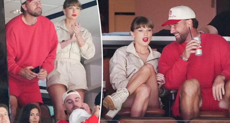 Taylor Swift, Travis Kelce sport cutely coordinated sweatsuits on NHL date night