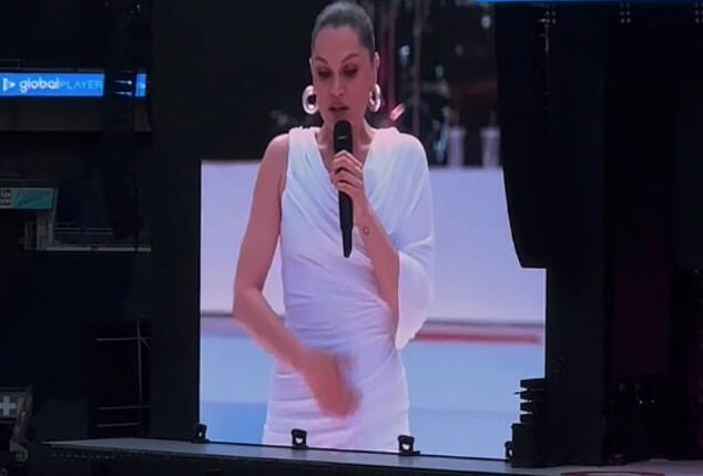 Jessie J, 37, chocked back tears and vowed she would 'beat' breast cancer at Capital's Summertime Ball with Barclaycard on Sunday for her final show before surgery