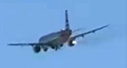 The jet had just taken off from Las Vegas' Harry Reid International Airport when fire started coming out of one of the engines