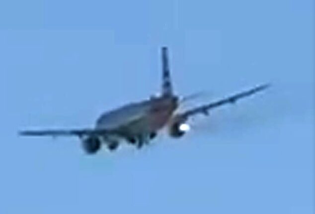 The jet had just taken off from Las Vegas' Harry Reid International Airport when fire started coming out of one of the engines