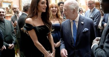 There, among the VIPs invited were Hollywood A-listers George and Amal Clooney, who looked to be in good spirits as they chatted with other attendees