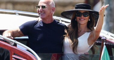 Newly married Jeff Bezos and Lauren Sanchez have departed Venice on Sunday after their three-day wedding extravaganza