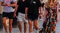 Tom Brady (left) is seen enjoying a morning walk in Venice Saturday with Orlando Bloom (second from right) and Sydney Sweeney (right) after Jeff Bezos' wedding to Lauren Sanchez