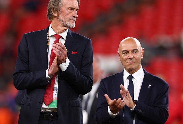 Daniel Levy's (R) Tottenham have reportedly taken legal action against Sir Jim Ratcliffe's Ineos