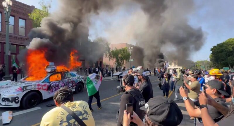 Toxic Threat After Pro-Migrant Rioters Burn Google's Self-Driving Electric Taxis.