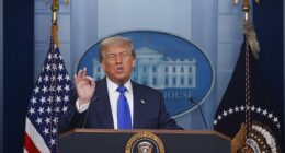 Donald Trump grinned from ear-to-ear over a reporter's question about whether he 'outsmarted' the financial markets with his industry-shaking tariffs