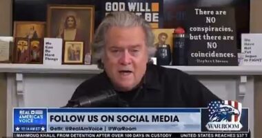 Former chief White House strategist Steve Bannon said Saturday 'the party is on' while discussing a looming potential US attack on Iran