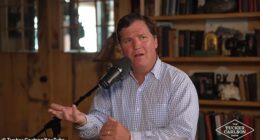 Tucker Carlson (pictured) slammed his former Fox News colleague Jennifer Griffin as 'the deepest of the deep state' as he continued to hammer at his former employers over their coverage of the Israel-Iran war