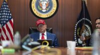 In this image provided by the White House, President Donald Trump and Secretary of State Marco Rubio, right, sit in the Situation Room, Saturday, June 21, 2025, at the White House in Washington
