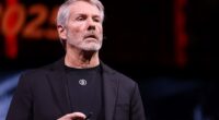 Cryptocurrency investor Michael Saylor (pictured) has squared off with billionaire financial skeptic James Chanos over his huge stockpile of over 500,000 bitcoins, what he refers to as a 'treasury'