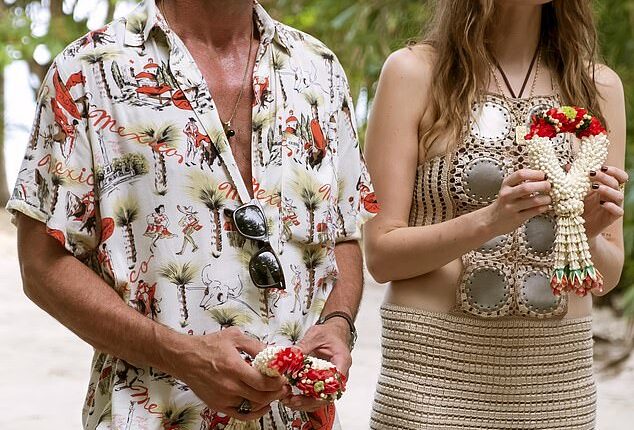 Walton Goggins and Aimee Lou Wood have spilled the details of their saucy never-before seen sex scene that got cut from The White Lotus, on which they are pictured