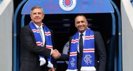 New Rangers chairman Andrew Cavenagh and vice-chairman Paraag Marathe at Ibrox