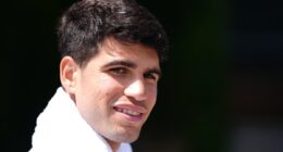 When is Carlos Alcaraz playing his first round match at Wimbledon?