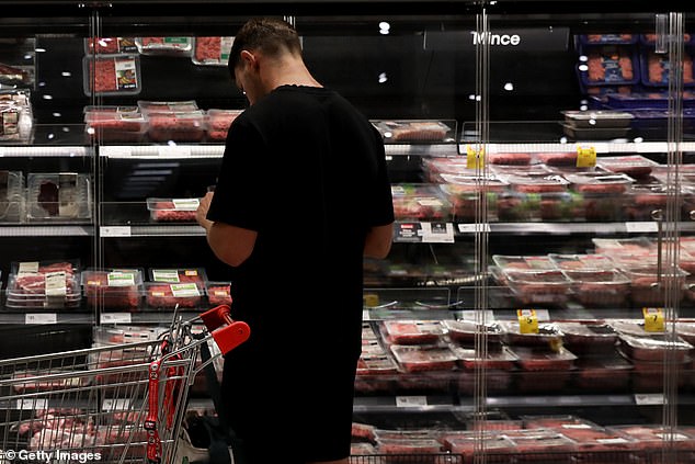 Anthony Albanese 's government could consider changes to the GST even though the Labor Party has long been opposed to tinkering with the consumption tax (pictured is the meat section of a Sydney sueprmarket)