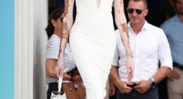 Winnie Harlow, 30, looked ethereal in a plunging white dress as she arrived at her Fashion and Futurism during Cannes Lions International Festival of Creativity 2025 on Tuesday