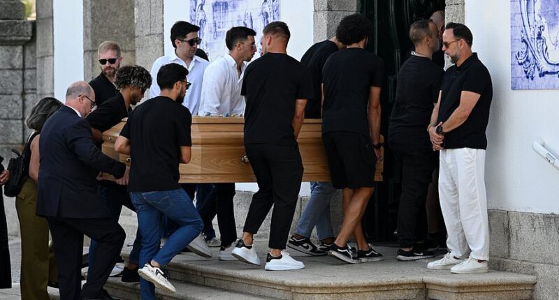 Diogo Jota's funeral LIVE: Heartbroken family, friends and Liverpool team-mates attend ceremony after footballer tragically died aged 28