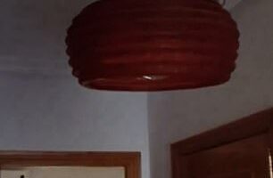 A lamp shade was filmed swinging due to the tremors