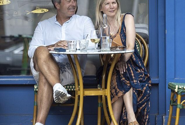 John Torode and Lisa Faulkner having lunch in June as the investigation into Wallace was underway