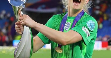 Hannah Hampton inspired England to victory over Spain in the Women's Euros final on Sunday