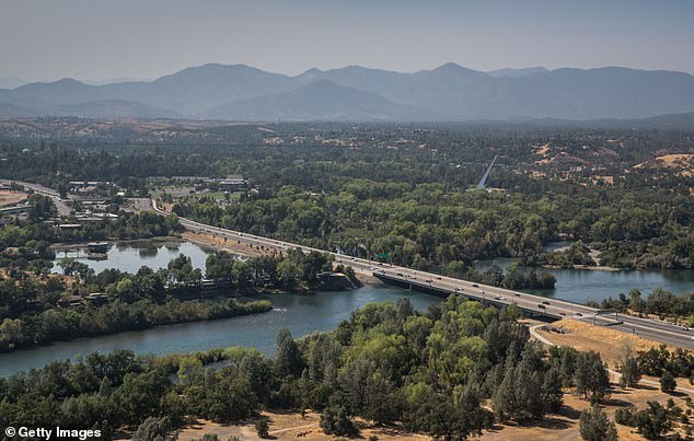 The area surrounding the Sacramento River is at risk of flooding