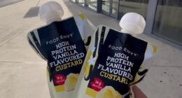 An Aldi shopper noticed their favourite pouch, priced at $1.99, no longer appeared to be in stores. The snack became hugely popular after it was featured in several TikTok videos, including one (pictured) by Melbourne foodie @nectoriouspapi