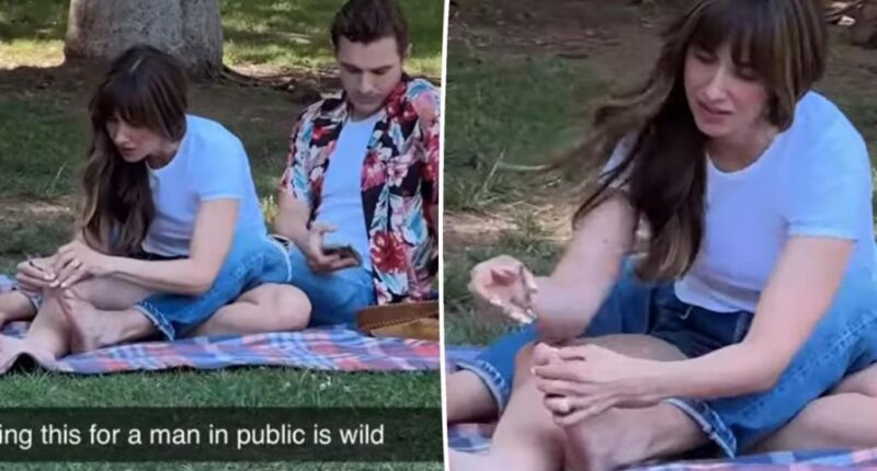 Alison Brie caught cutting Dave Franco's toenails in public