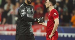 Alisson Becker (left) has posted an emotional message after the death of Diogo Jota (right)