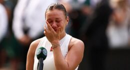 Amanda Anisimova burst into tears after suffering a crushing defeat in the Wimbledon final