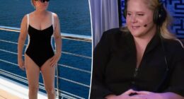 Amy Schumer shows off figure in swimsuit after taking Mounjaro