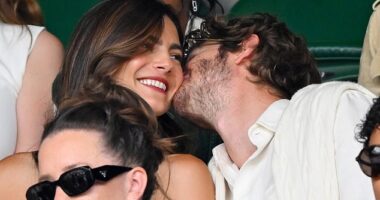 Andrew Garfield and Monica Barbaro appeared to confirm their romance at day seven of Wimbledon on Sunday