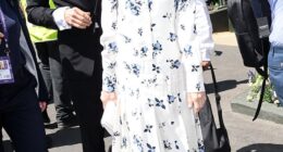Anna Wintour was beaming as she arrived in SW19 for an action-packed day at Wimbledon ahead of the men's semi-finals on Centre Court today