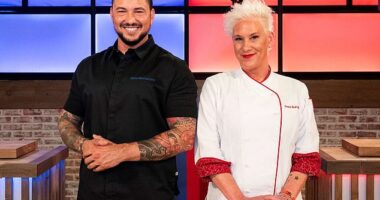 Anne Burrell made a poignant gesture to her Worst Cooks in America co-star before her shock death aged 55 - pictured with  Gabe Bertaccini