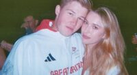The happy couple (pictured) - tied the knot today after getting engaged last September