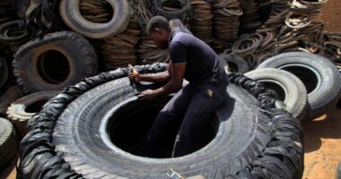 As the going gets tough in South Sudan, some artisans offer cheap footwear made from rubber tires